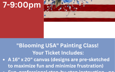 Blooming USA! Canvas Class with UPaint & Party!